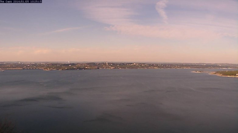 Lake Travis webcam, January 5, 2016 9:30 AM CT