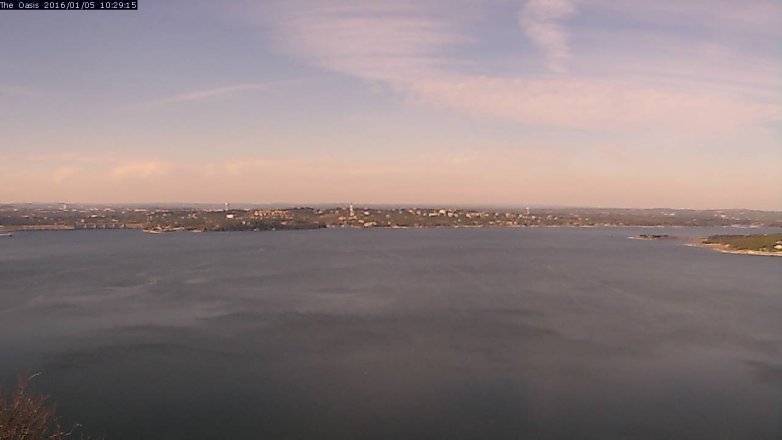 Lake Travis webcam, January 5, 2016 9:35 AM CT