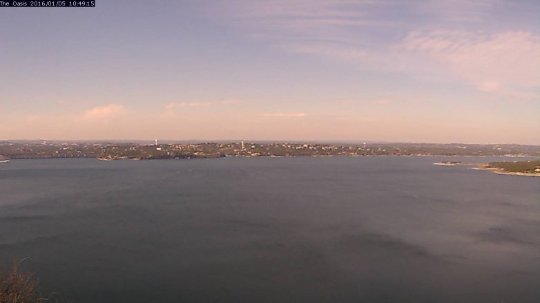Lake Travis webcam, January 5, 2016 9:55 AM CT