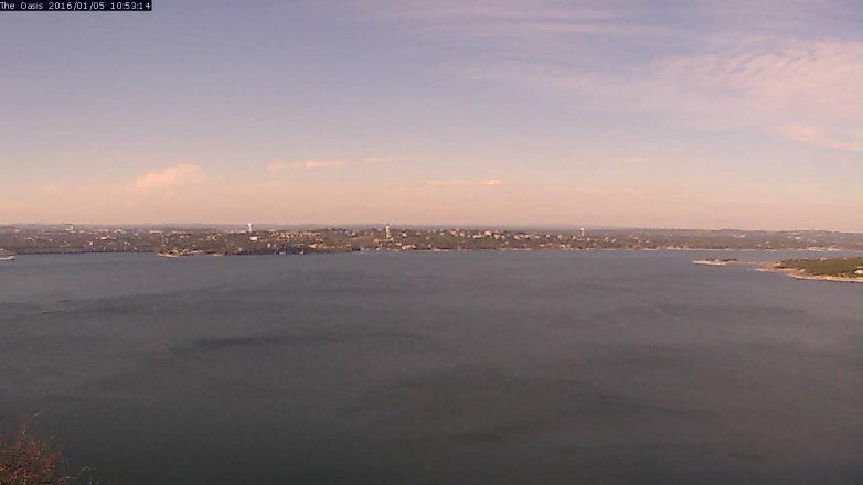 Lake Travis webcam, January 5, 2016 10:00 AM CT
