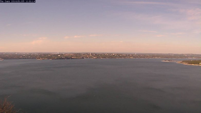 Lake Travis webcam, January 5, 2016 10:05 AM CT