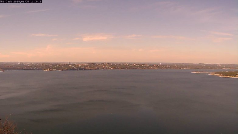 Lake Travis webcam, January 5, 2016 10:25 AM CT