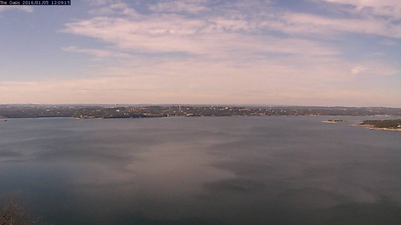 Lake Travis webcam, January 5, 2016 11:15 AM CT