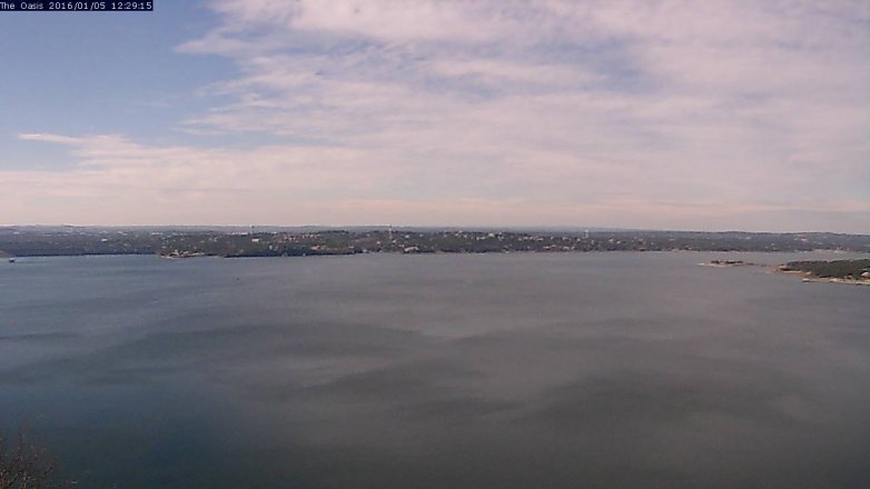 Lake Travis webcam, January 5, 2016 11:35 AM CT