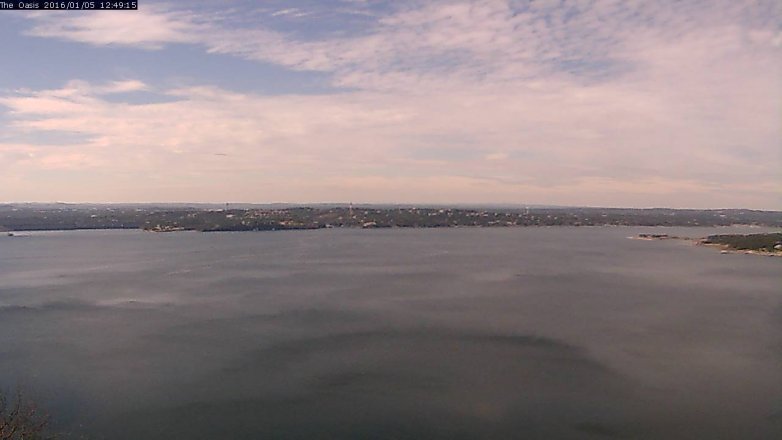 Lake Travis webcam, January 5, 2016 11:55 AM CT
