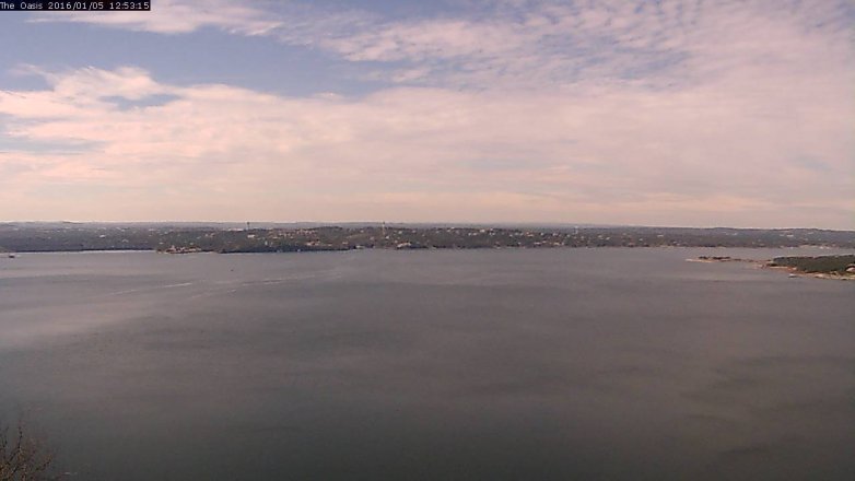 Lake Travis webcam, January 5, 2016 12:00 PM CT