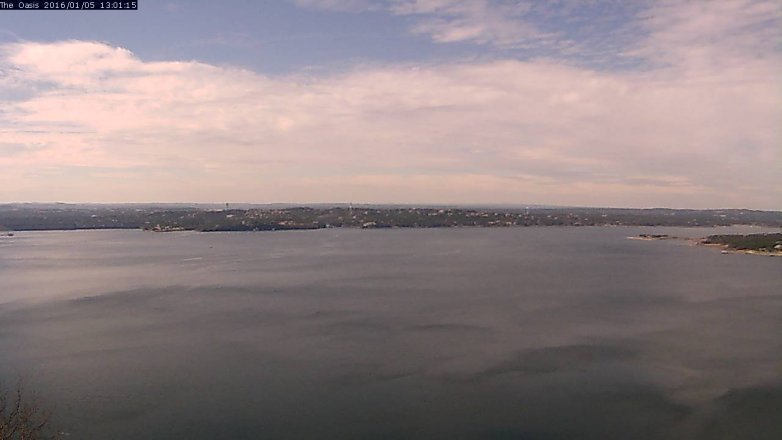 Lake Travis webcam, January 5, 2016 12:10 PM CT