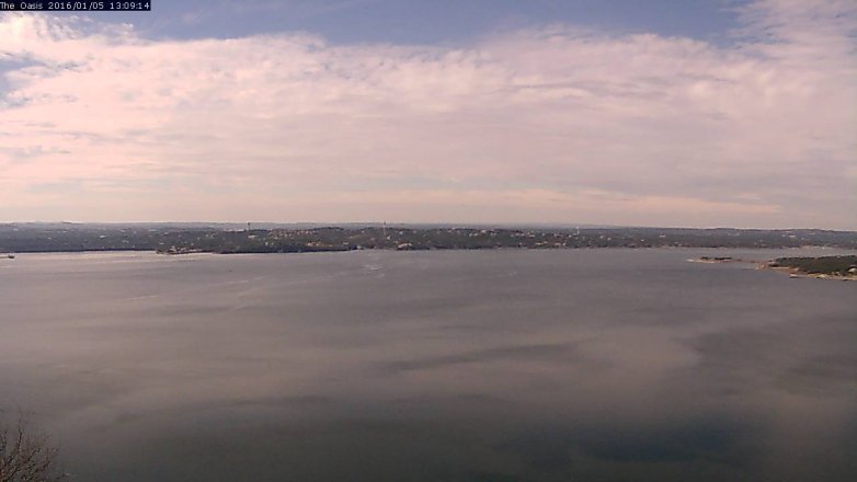Lake Travis webcam, January 5, 2016 12:15 PM CT