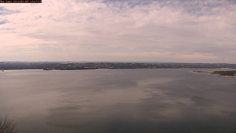 Lake Travis webcam, January 5, 2016 12:25 PM CT