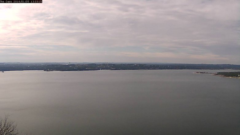 Lake Travis webcam, January 5, 2016 12:40 PM CT