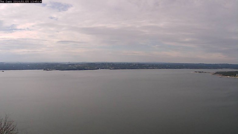 Lake Travis webcam, January 5, 2016 12:50 PM CT