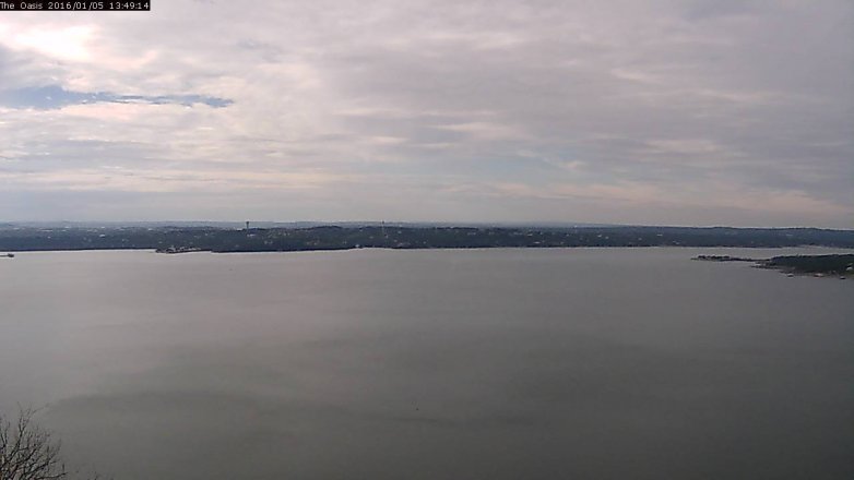Lake Travis webcam, January 5, 2016 12:55 PM CT