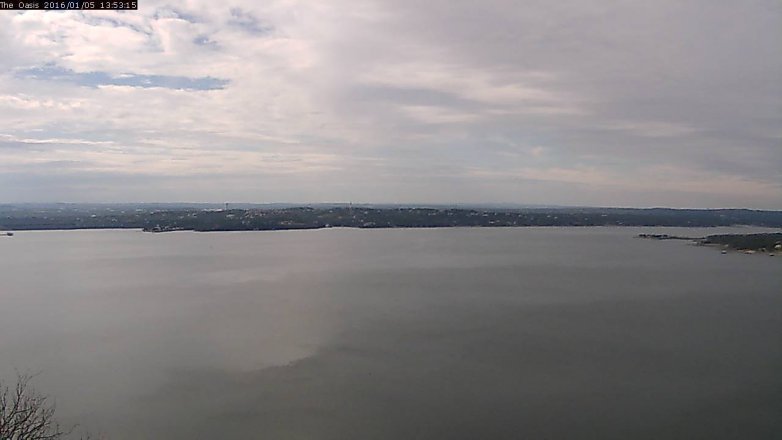 Lake Travis webcam, January 5, 2016 1:00 PM CT