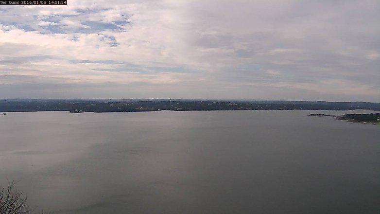 Lake Travis webcam, January 5, 2016 1:10 PM CT