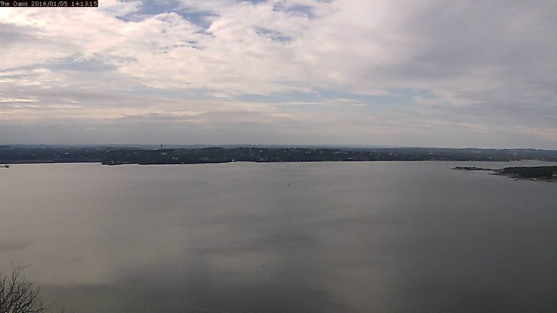 Lake Travis webcam, January 5, 2016 1:20 PM CT