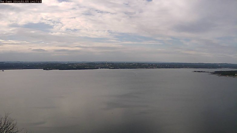 Lake Travis webcam, January 5, 2016 1:25 PM CT