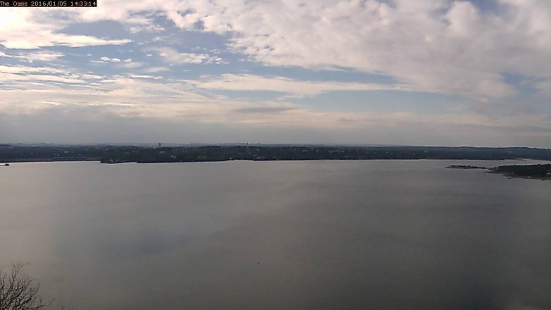 Lake Travis webcam, January 5, 2016 1:40 PM CT
