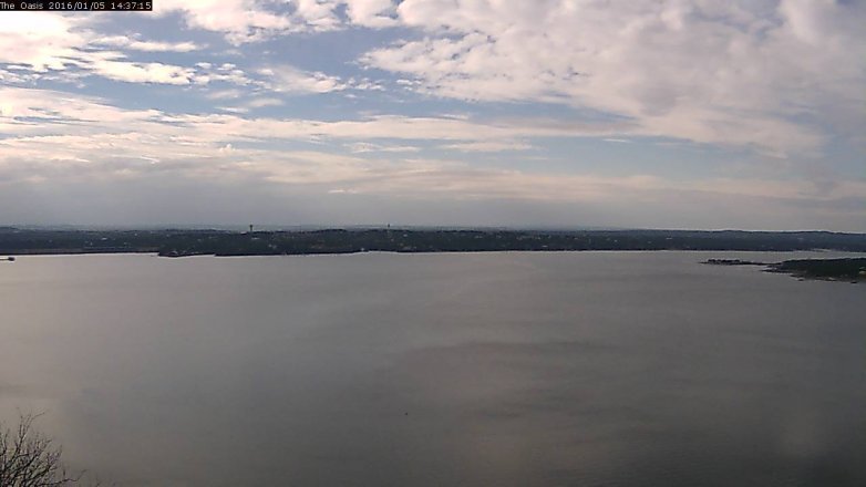 Lake Travis webcam, January 5, 2016 1:45 PM CT