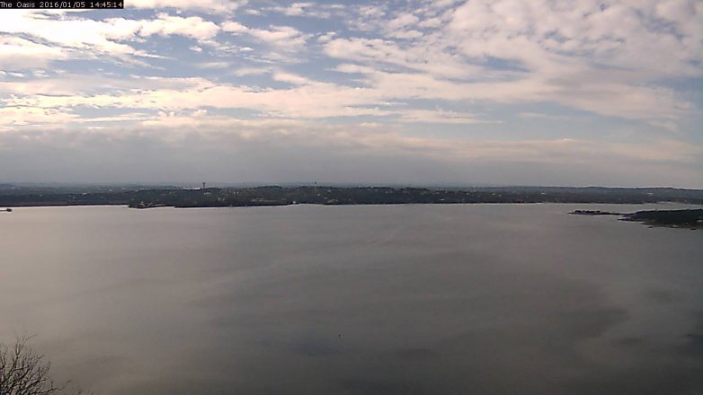Lake Travis webcam, January 5, 2016 1:50 PM CT