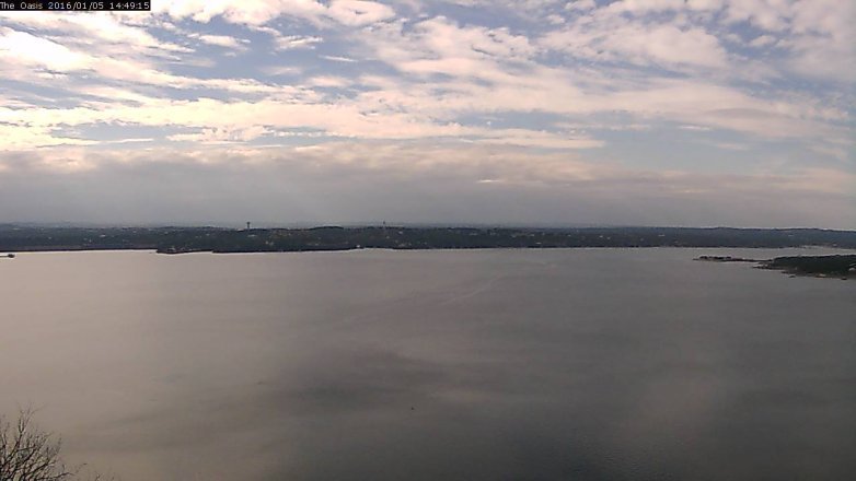 Lake Travis webcam, January 5, 2016 1:55 PM CT