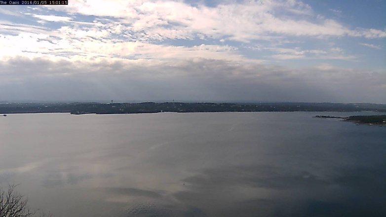 Lake Travis webcam, January 5, 2016 2:10 PM CT