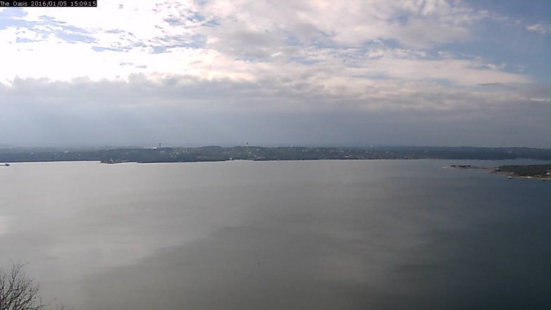 Lake Travis webcam, January 5, 2016 2:15 PM CT