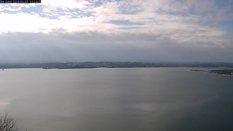Lake Travis webcam, January 5, 2016 2:20 PM CT