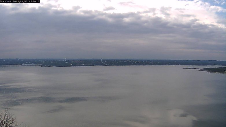 Lake Travis webcam, January 5, 2016 2:35 PM CT