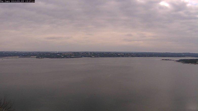 Lake Travis webcam, January 5, 2016 2:45 PM CT
