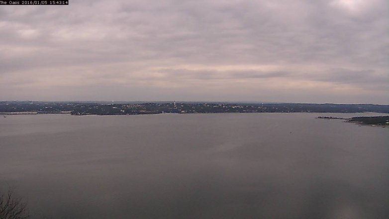 Lake Travis webcam, January 5, 2016 2:50 PM CT