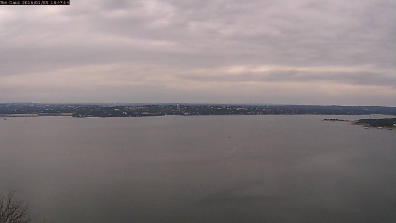 Lake Travis webcam, January 5, 2016 2:55 PM CT