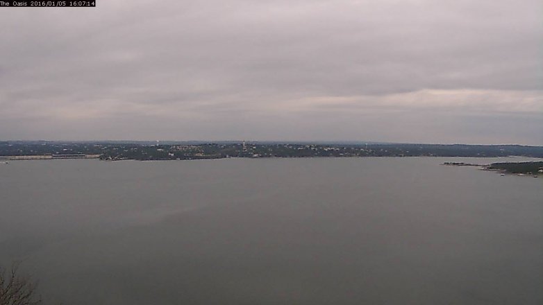 Lake Travis webcam, January 5, 2016 3:15 PM CT