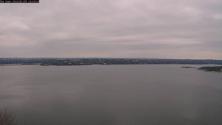 Lake Travis webcam, January 5, 2016 3:25 PM CT