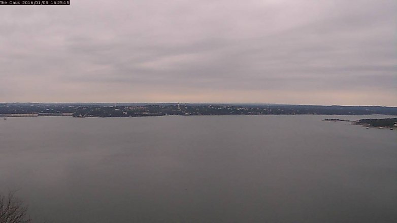 Lake Travis webcam, January 5, 2016 3:30 PM CT