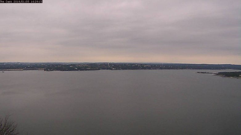Lake Travis webcam, January 5, 2016 3:35 PM CT