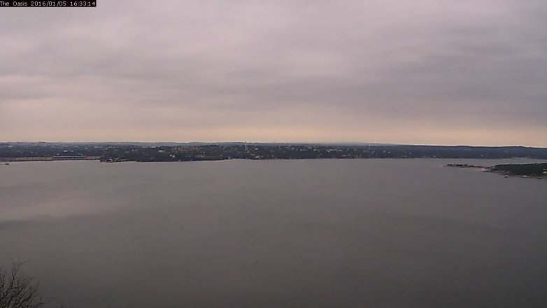 Lake Travis webcam, January 5, 2016 3:40 PM CT