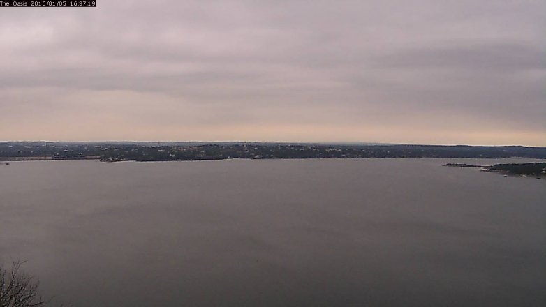 Lake Travis webcam, January 5, 2016 3:45 PM CT