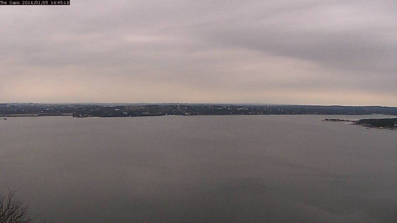 Lake Travis webcam, January 5, 2016 3:50 PM CT