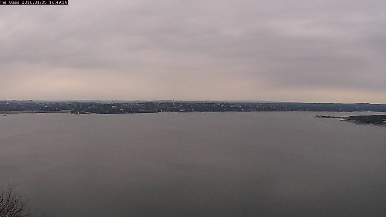 Lake Travis webcam, January 5, 2016 3:55 PM CT