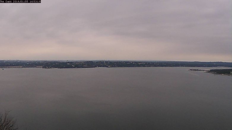 Lake Travis webcam, January 5, 2016 4:00 PM CT
