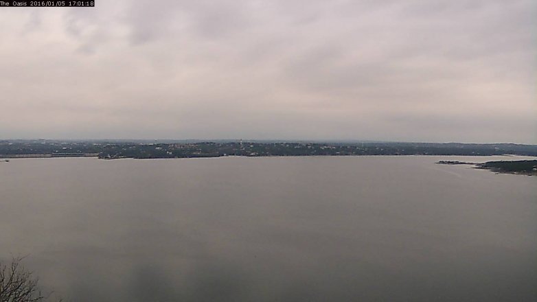 Lake Travis webcam, January 5, 2016 4:05 PM CT
