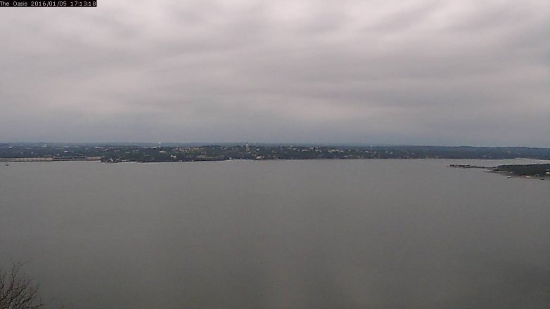Lake Travis webcam, January 5, 2016 4:20 PM CT