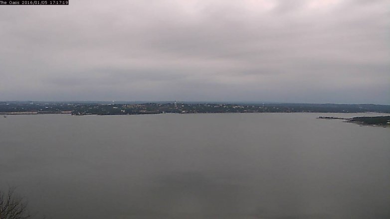 Lake Travis webcam, January 5, 2016 4:25 PM CT