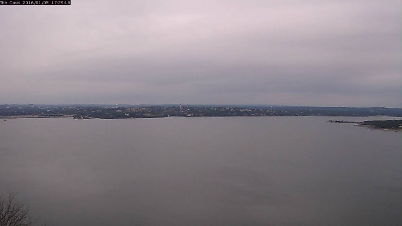 Lake Travis webcam, January 5, 2016 4:35 PM CT