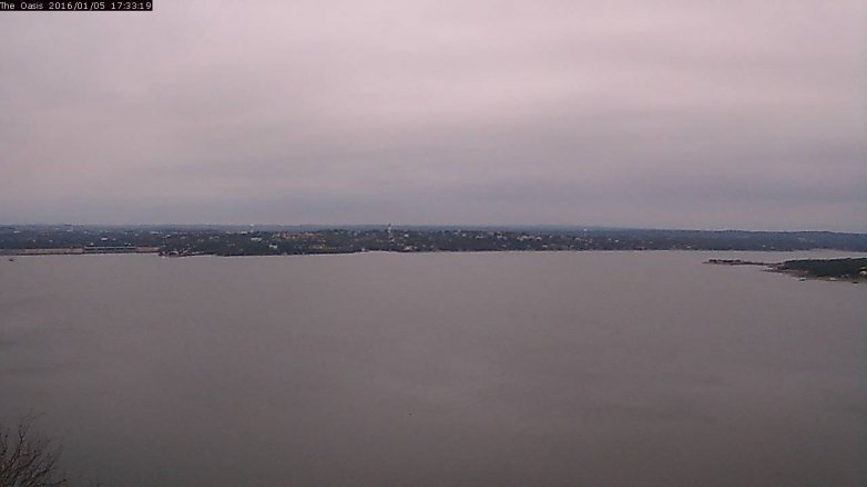 Lake Travis webcam, January 5, 2016 4:40 PM CT