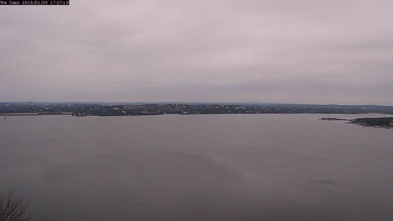 Lake Travis webcam, January 5, 2016 4:45 PM CT
