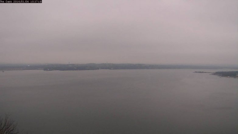 Lake Travis webcam, January 6, 2016 9:45 AM CT