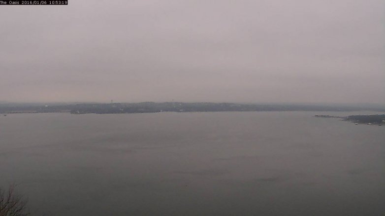 Lake Travis webcam, January 6, 2016 10:00 AM CT