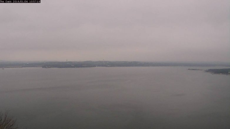 Lake Travis webcam, January 6, 2016 10:05 AM CT