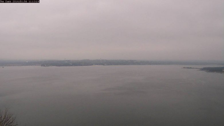 Lake Travis webcam, January 6, 2016 10:20 AM CT